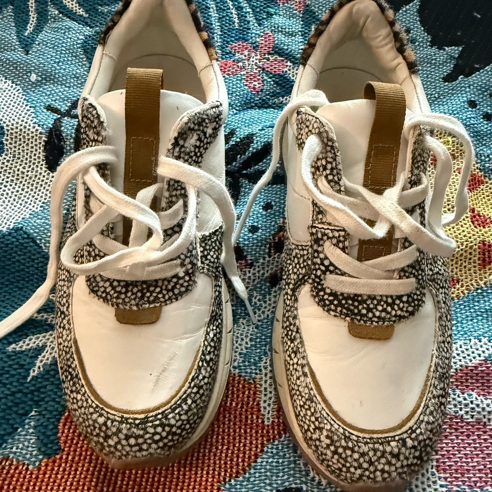 Stylish White and Brown Sneakers